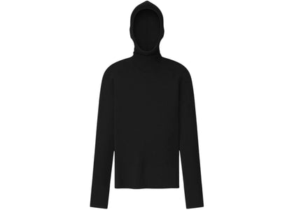 Fear of God Essentials Women's Long Sleeve Hooded Rib Top Vintage Black - product view 2
