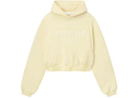 Fear of God Essentials Womens Modern Fleece Raglan Hoodie Garden Yellow