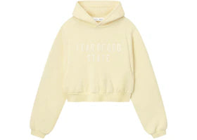 Fear of God Essentials Womens Modern Fleece Raglan Hoodie Garden Yellow - authentic Fear of God apparel