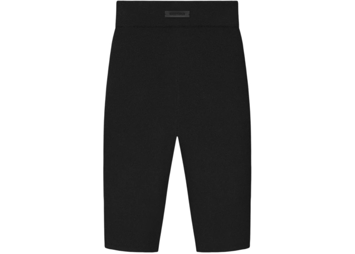 Fear of God Essentials Womens Rib Knit Biker Short Jet Black - vue secondaire A