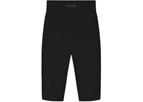 Fear of God Essentials Womens Rib Knit Biker Short Jet Black - vue 360