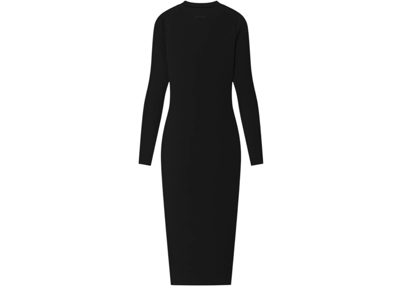 Fear of God Essentials Womens Rib Knit Fitted Long Sleeve Dress Vintage Black - vue secondaire B
