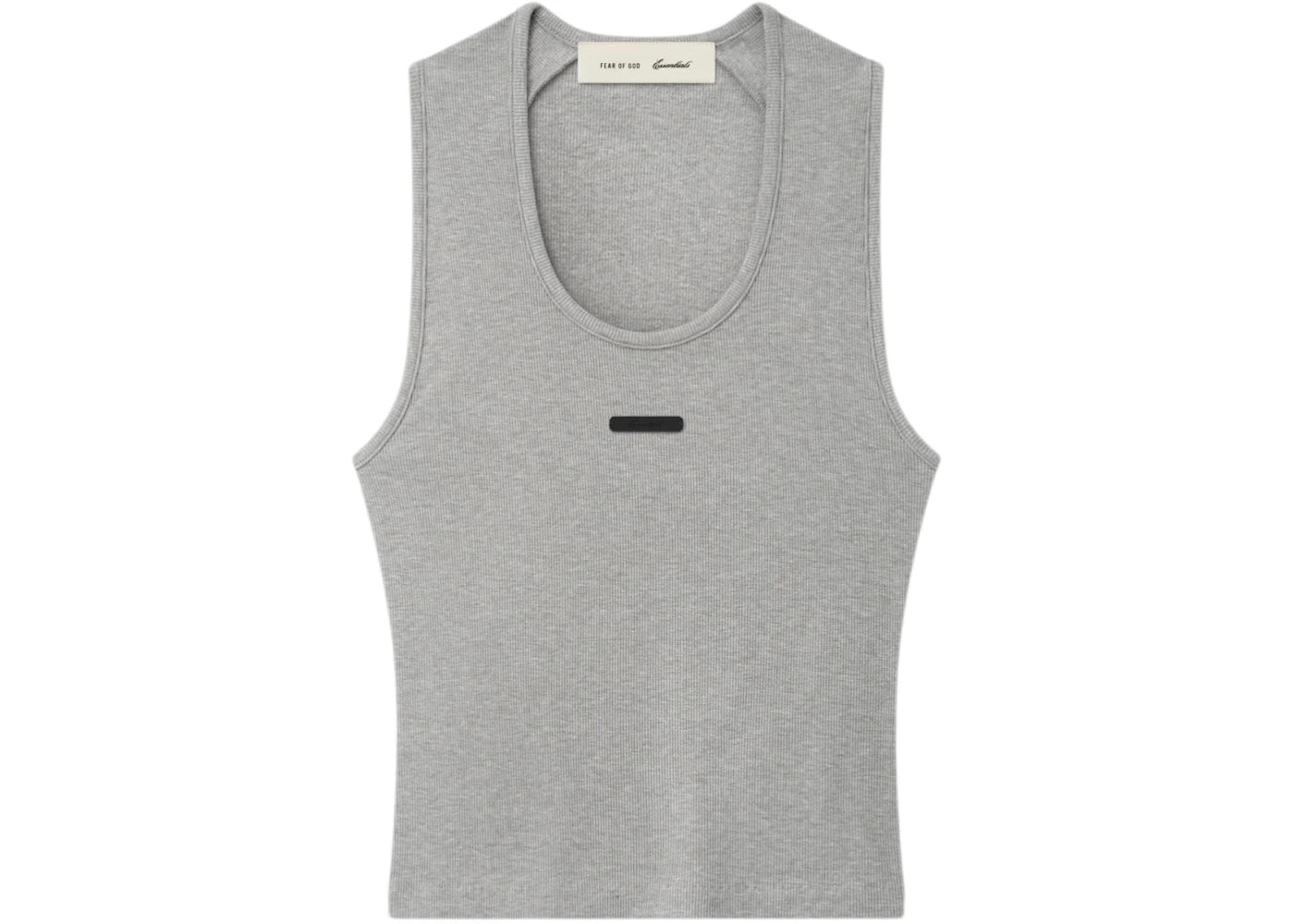 Fear of God Essentials Womens Rib Knit Fitted Tank Concrete Heather - vue secondaire A