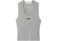 Fear of God Essentials Womens Rib Knit Fitted Tank Concrete Heather