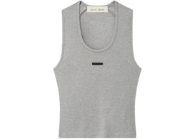 Fear of God Essentials Womens Rib Knit Fitted Tank Concrete Heather