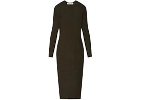 Fear of God Essentials Womens Rib Long Sleeve Dress Brown