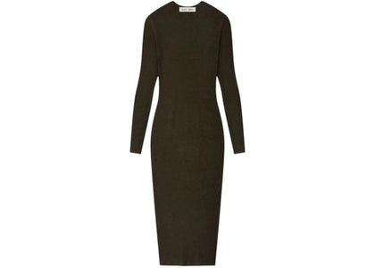 Fear of God Essentials Womens Rib Long Sleeve Dress Brown - product view 2