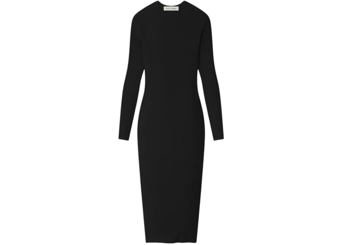 Fear of God Essentials Womens Rib Long Sleeve Dress Vintage Black - vue secondaire A