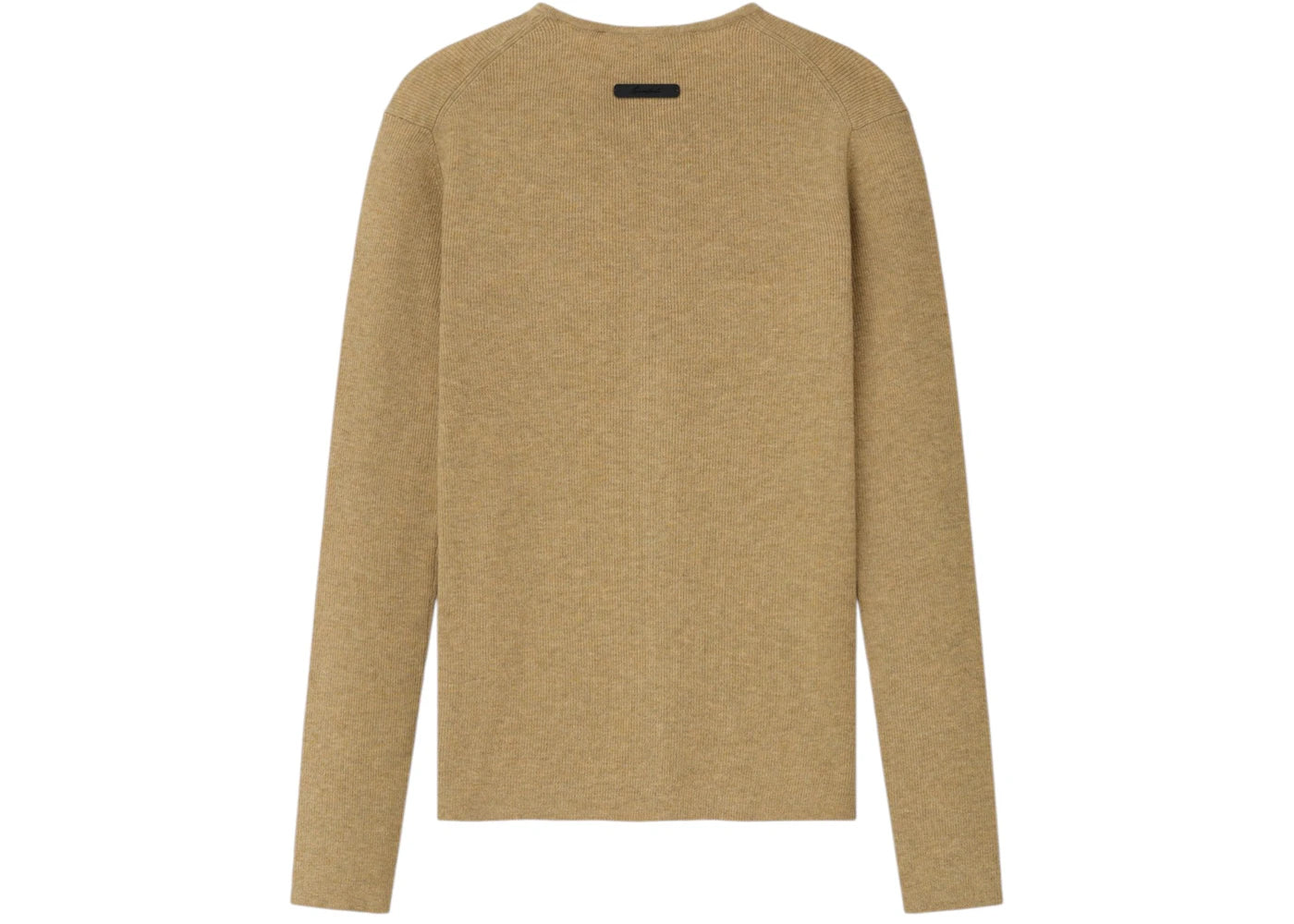 Fear of God Essentials Womens Signature Rib Knit Fitted Long Sleeve Zip Up Tee Dune - vue secondaire B