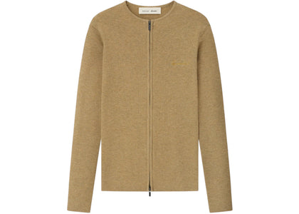 Fear of God Essentials Womens Signature Rib Knit Fitted Long Sleeve Zip Up Tee Dune - product view 2
