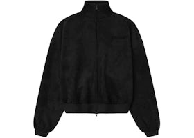 Fear of God Essentials Women's Suede Fleece Vintage Track Jacket Vintage Black