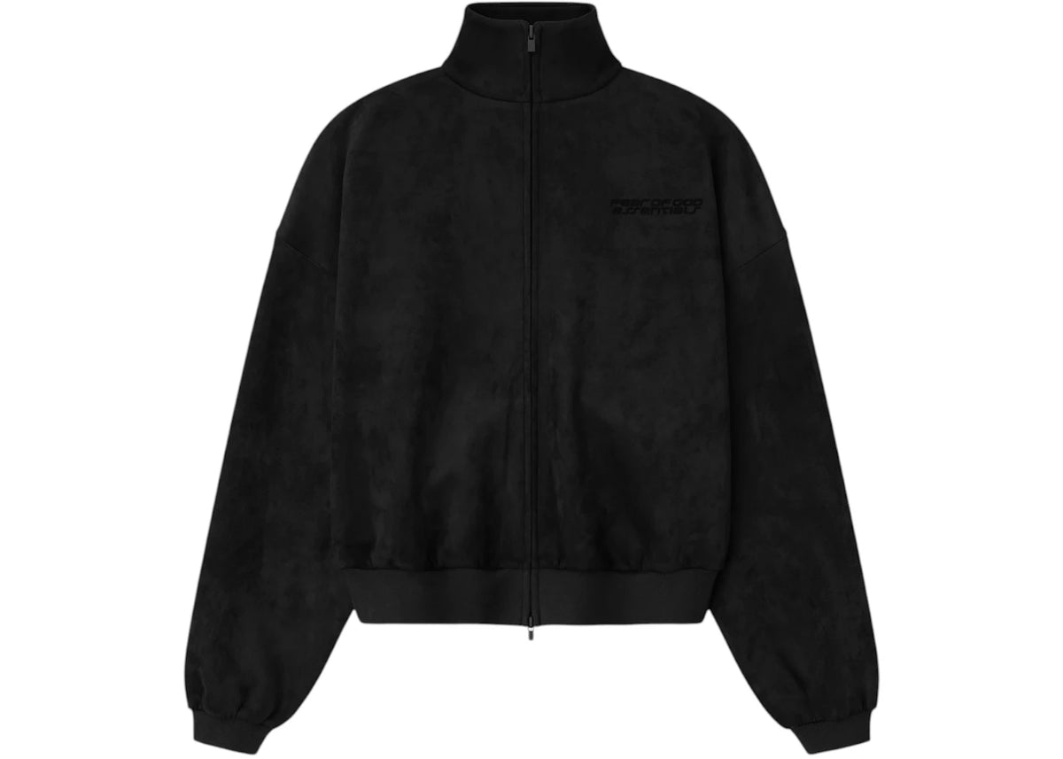 Fear of God Essentials Women's Suede Fleece Vintage Track Jacket Vintage Black - vue secondaire A