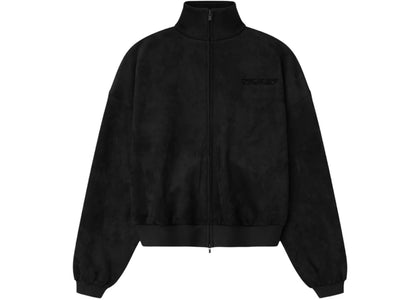 Fear of God Essentials Women's Suede Fleece Vintage Track Jacket Vintage Black - apparel view 2