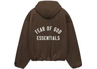 Fear of God Essentials Women's Textured Nylon Hooded Bomber Brown