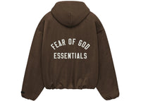 Fear of God Essentials Women's Textured Nylon Hooded Bomber Brown