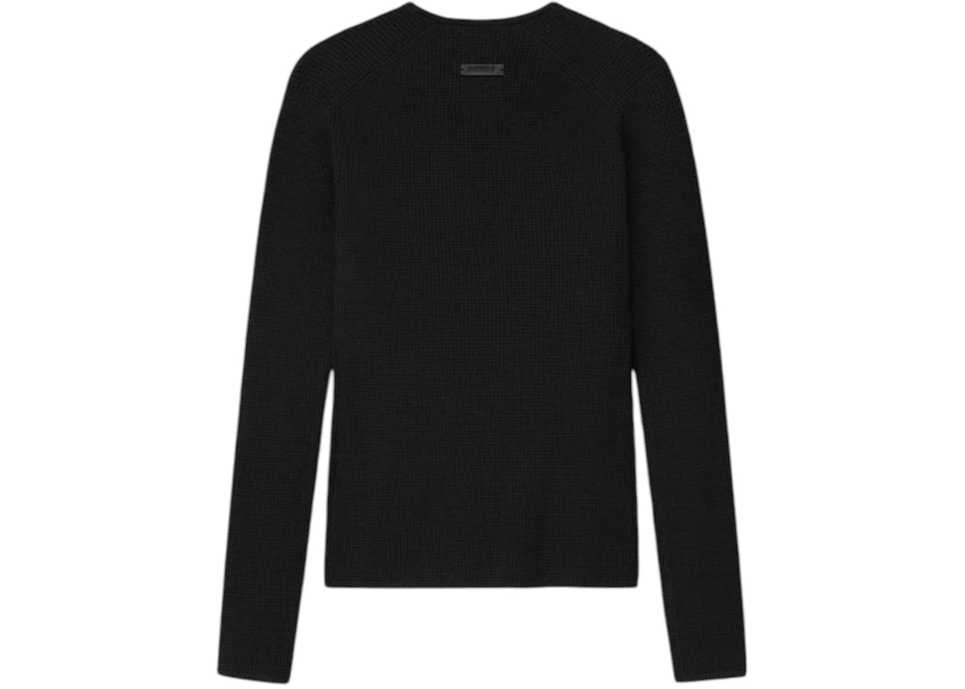 Fear of God Essentials Womens Waffle Long Sleeve Top Vintage Black - vue secondaire A