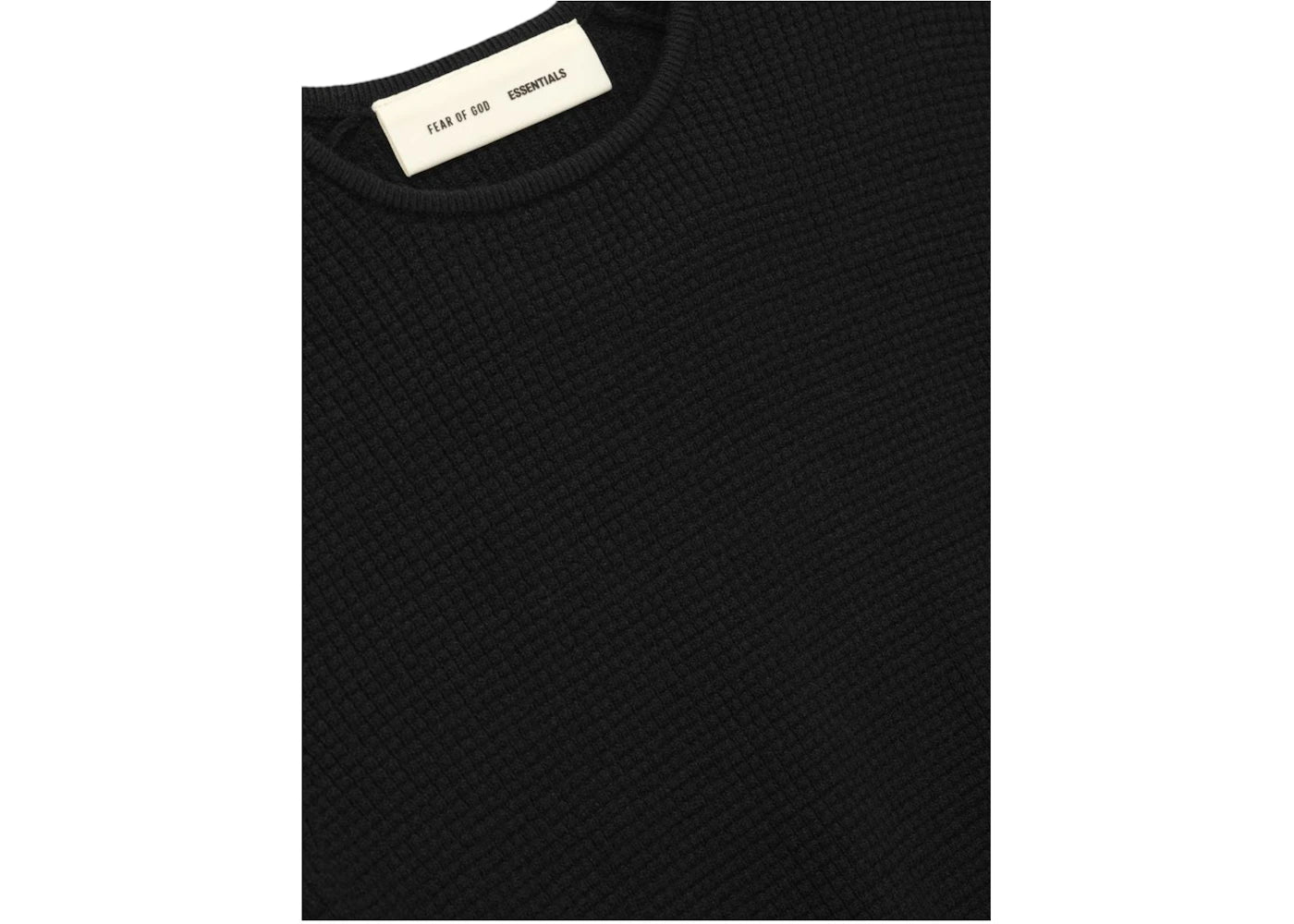 Fear of God Essentials Womens Waffle Long Sleeve Top Vintage Black - vue secondaire B