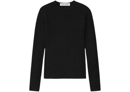 Fear of God Essentials Womens Waffle Long Sleeve Top Vintage Black - authentic Fear of God product