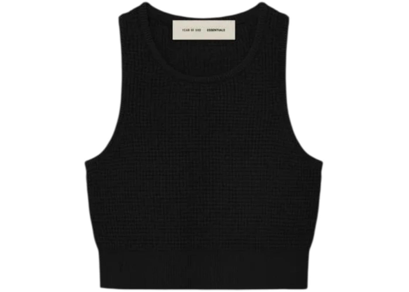 Fear of God Essentials Womens Waffle Sport Tank Vintage Black - vue secondaire A
