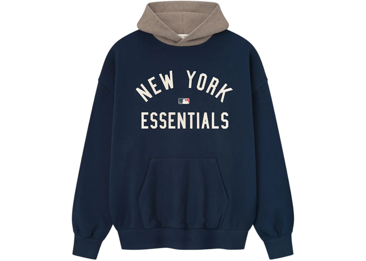 Fear of God Essentials Yankees Sport Hoodie Midnight Navy/Homstead Heather - vue secondaire A