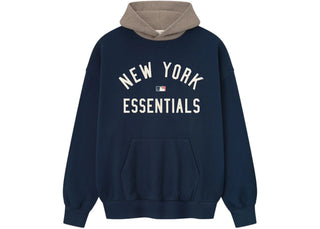 Fear of God Essentials Yankees Sport Hoodie Midnight Navy/Homstead Heather - apparel view 2