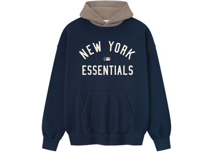 Fear of God Essentials Yankees Sport Hoodie Midnight Navy/Homstead Heather - apparel view 2