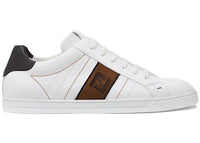 Fendi FF Leather Low Top White Brown