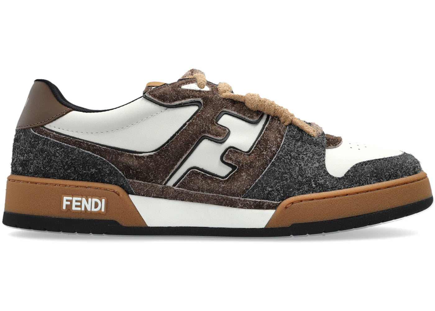 Fendi Match Sneaker White Brown - vue 360
