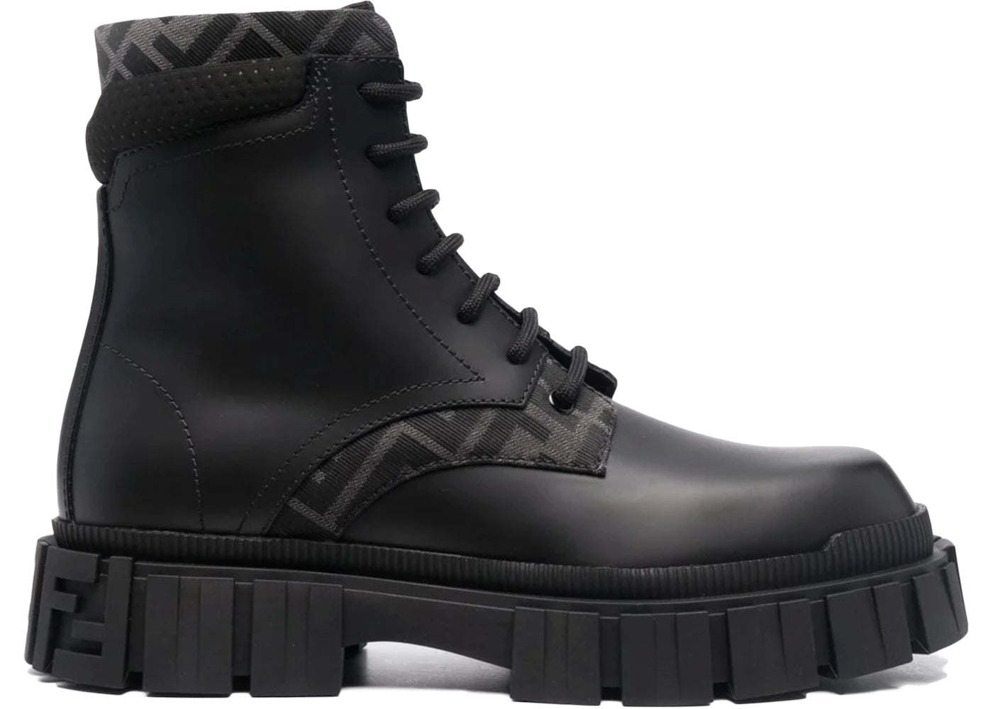 Fendi Force Leather Ankle Boot Black - vue 360