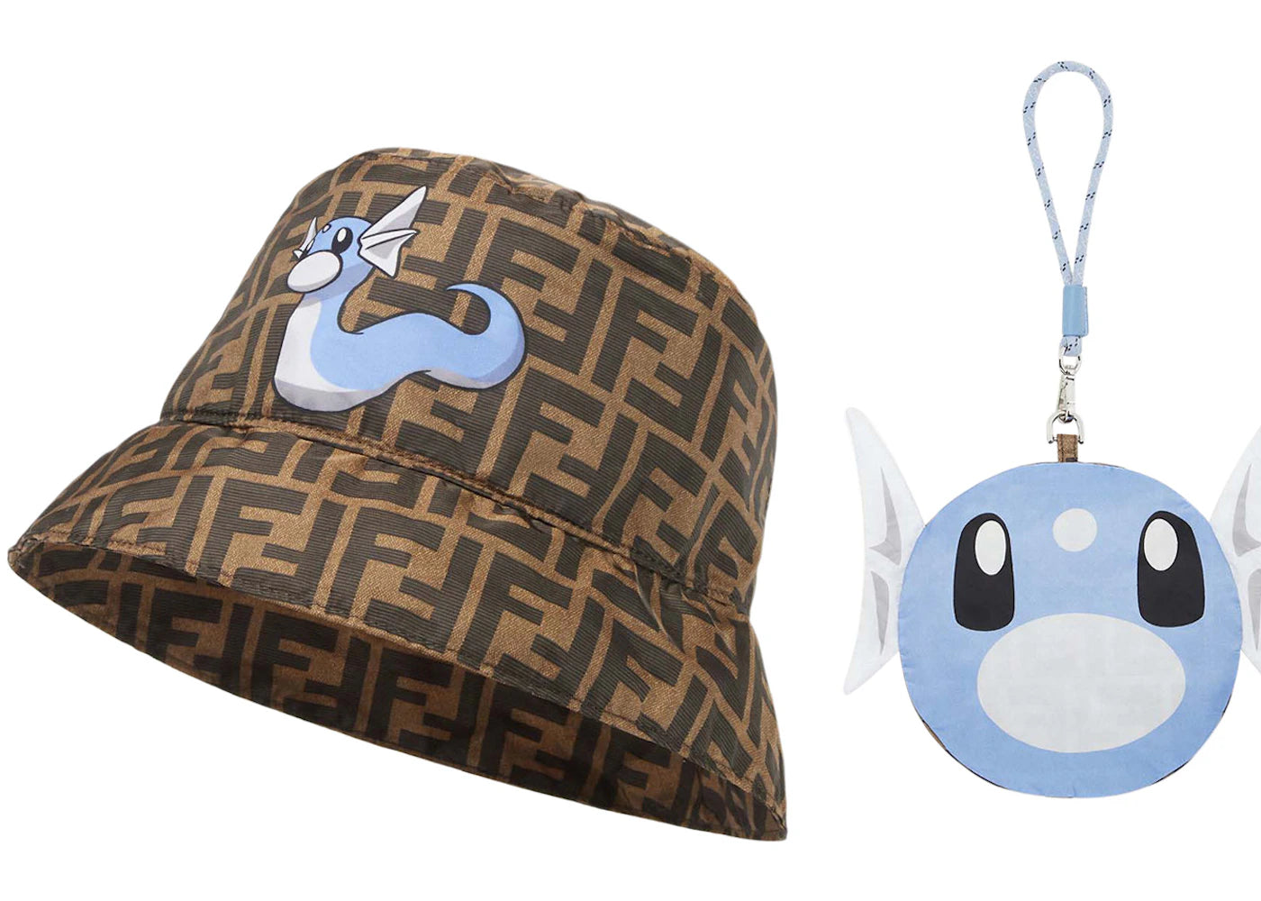 Fendi x FRGMT x Pokemon Nylon Bucket Hat Packable Hat Brown - vue secondaire A