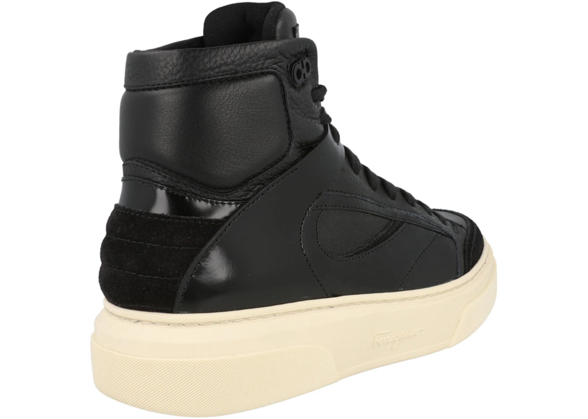 Ferragamo Cassio Leather High Top Black - vue secondaire B