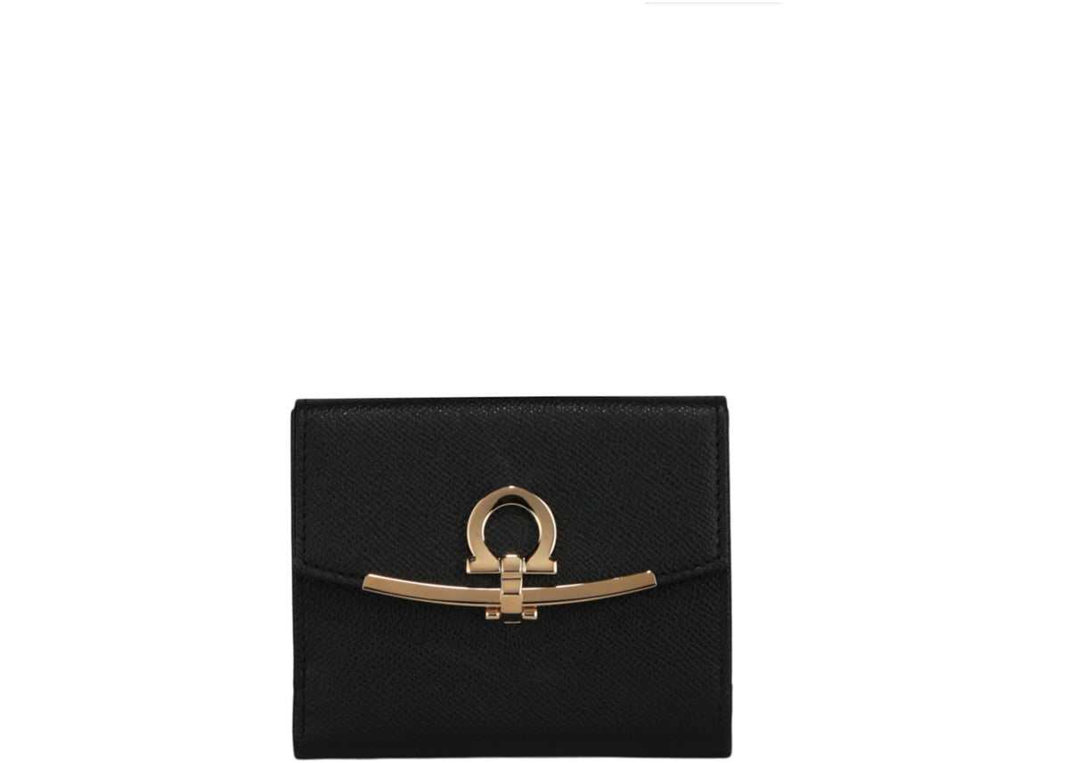 Ferragamo Gancini French Wallet Black - vue secondaire A