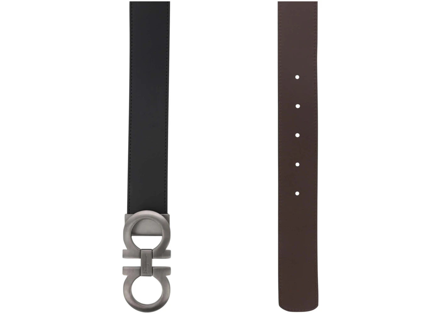 Ferragamo Gancini Leather Belt Black - vue secondaire B