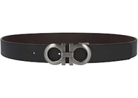 Ferragamo Gancini Leather Belt Black