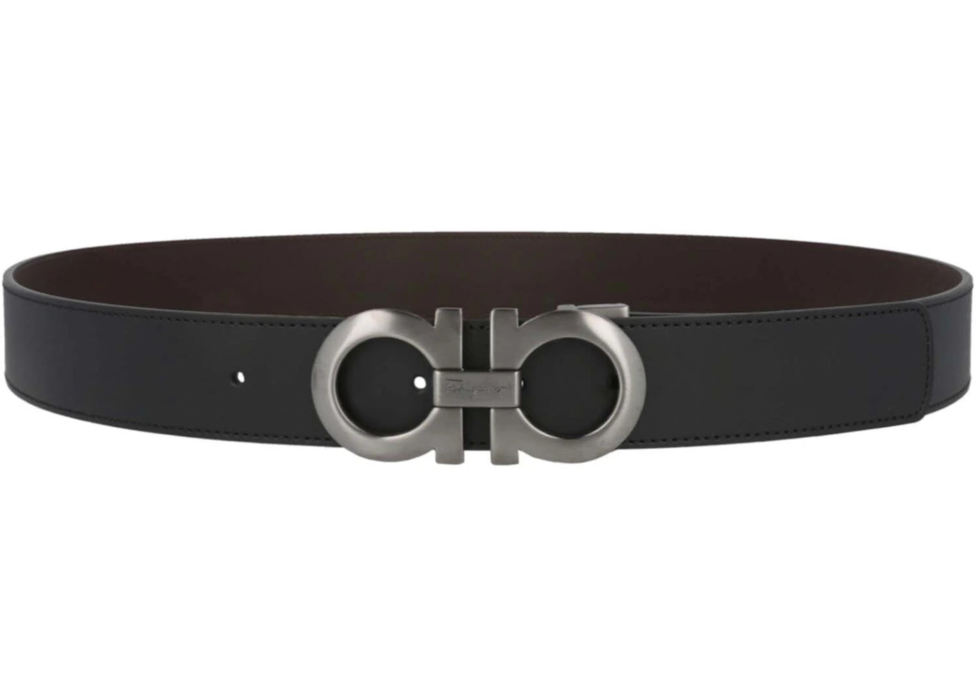 Ferragamo Gancini Leather Belt Black - vue secondaire A
