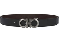 Ferragamo Gancini Leather Belt Black