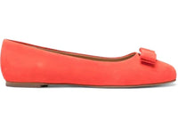 Ferragamo Logo-Plaque Ballerina Shoes Red (Women's)