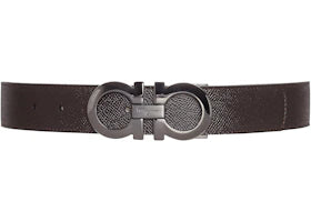 Ferragamo Reversible And Adjustable Gancini Belt Black/Testa di Moro - vue 360