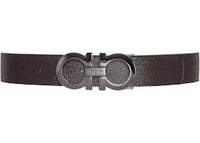 Ferragamo Reversible And Adjustable Gancini Belt Black/Testa di Moro