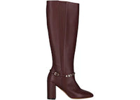 Ferragamo Triba Leather Knee High Boots Burgundy (Women's)