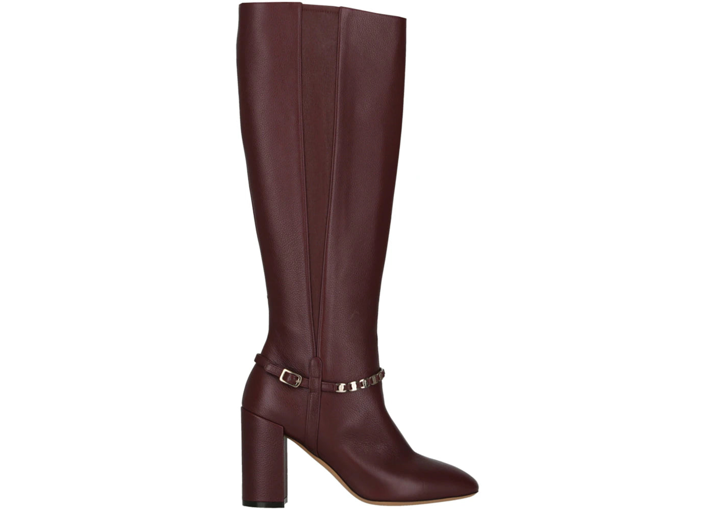 Ferragamo Triba Leather Knee High Boots Burgundy (Women's) - vue secondaire A