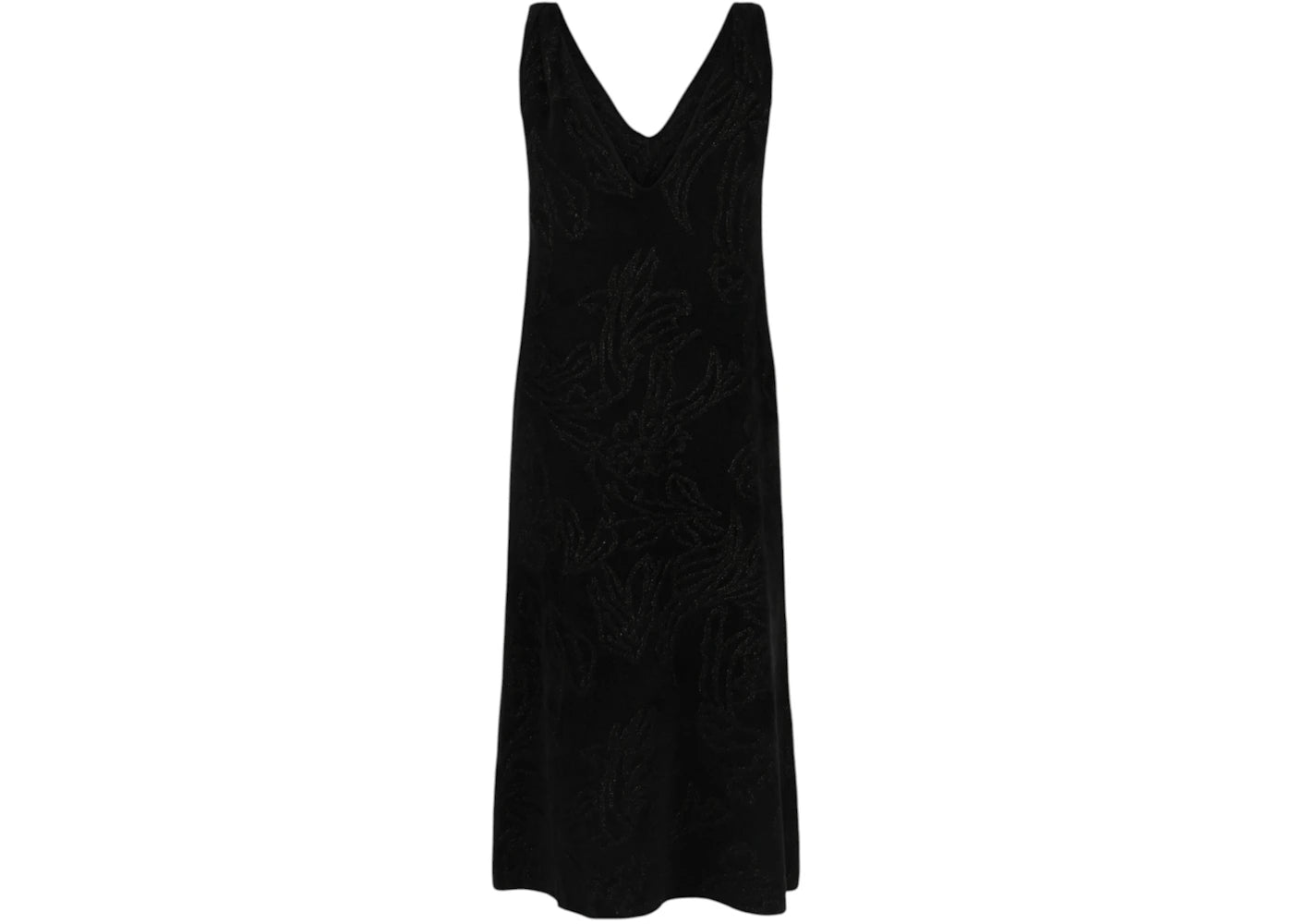Ferragamo Women's Floral Fil Coupé Midi Dress Black - vue secondaire B