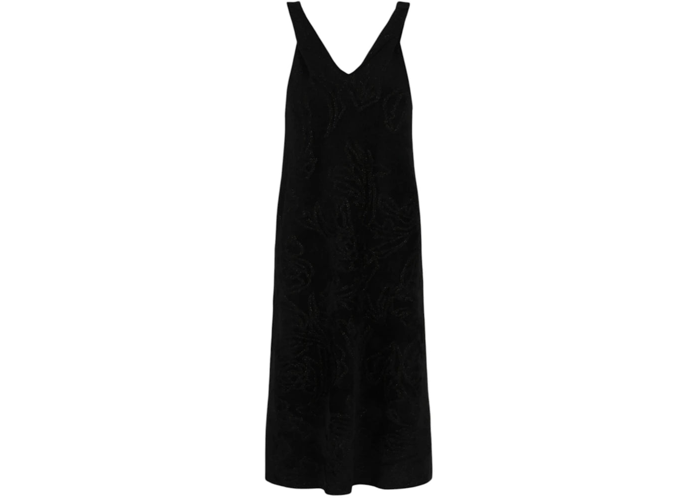 Ferragamo Women's Floral Fil Coupé Midi Dress Black - vue secondaire A
