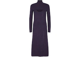 Ferragamo Women's Lamé Wool Blend Dress Purple