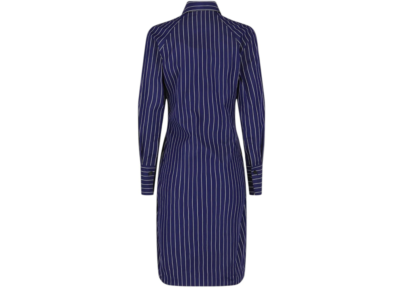 Ferragamo Women's Pinstriped Shirt Dress Navy Blue - vue secondaire B