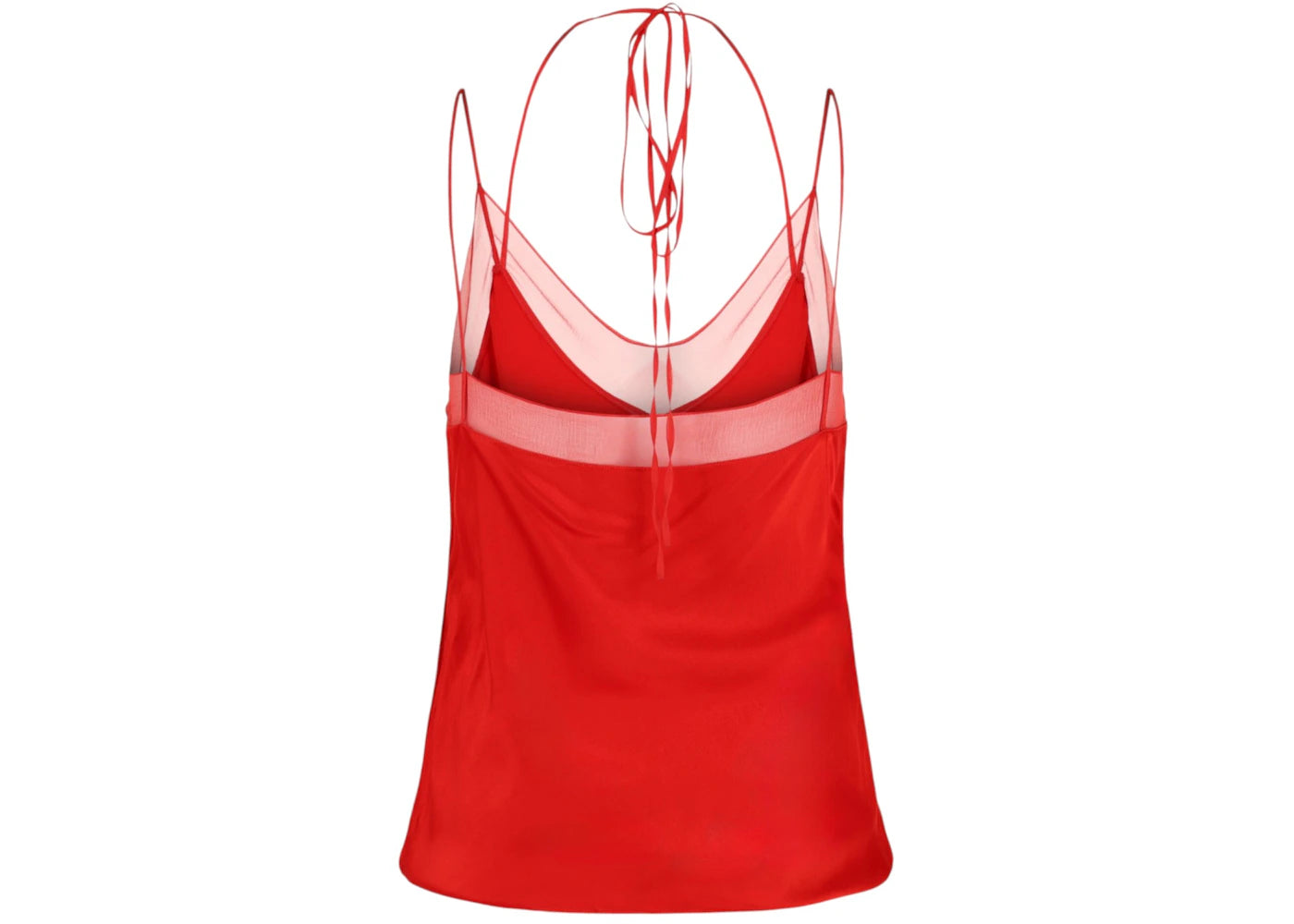 Ferragamo Women's Satin V-Neck Camisole Red - vue secondaire B