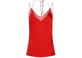 Ferragamo Women's Satin V-Neck Camisole Red