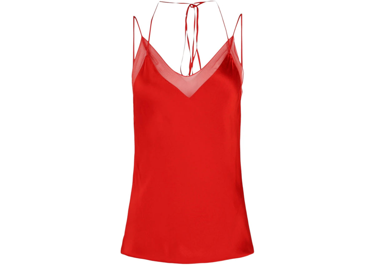 Ferragamo Women's Satin V-Neck Camisole Red - vue 360