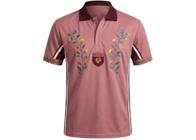Found Floral Polo Jersey Rose/Maroon