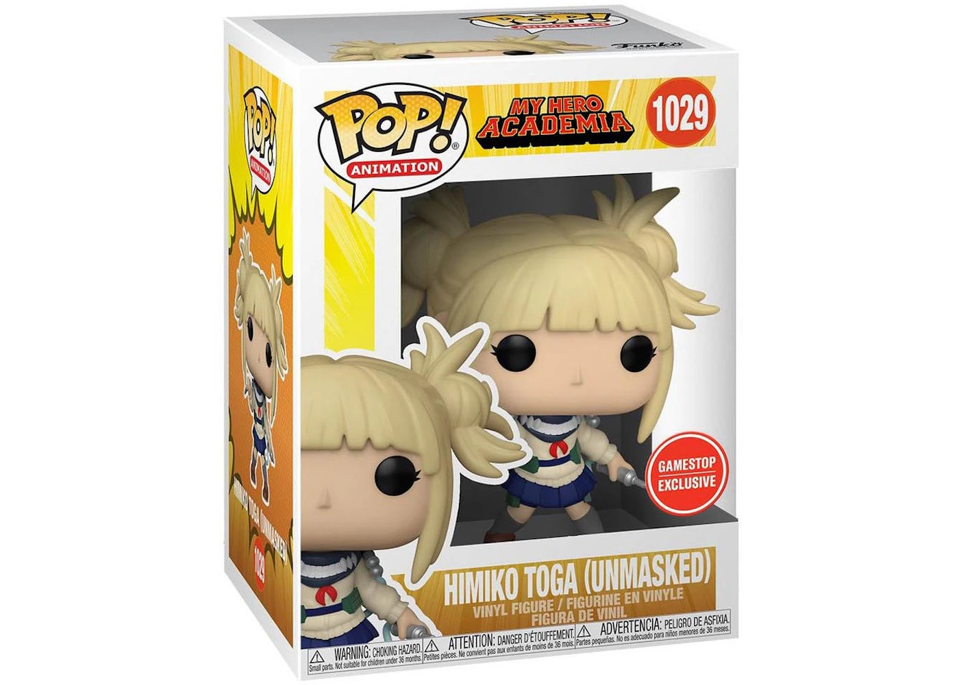 Funko Pop! Animation My Hero Academia Himiko Toga (Unmasked) T-Shirt Bundle GameStop Exclusive Figure #1029 - vue secondaire B